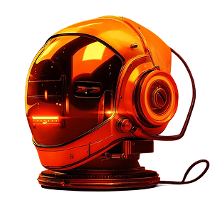 Orange astronaut helmet